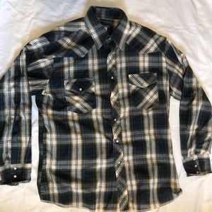 Mens Wrangler Pearl Snap Vintage Western Shirt